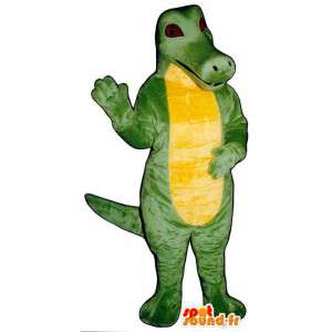 Grüne und gelbe Kostüm Krokodil. Krokodil-Kostüm - MASFR006945 - Maskottchen der Krokodile