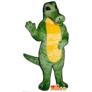 Verde e giallo costume del coccodrillo. Costume del coccodrillo - MASFR006945 - Mascotte di coccodrilli