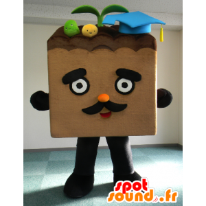 Mascot Doctor Hatakeda, tomt blomstrende brun - MASFR26582 - Yuru-Chara japanske Mascots