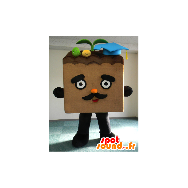 Mascot Doctor Hatakeda, tomt blomstrende brun - MASFR26582 - Yuru-Chara japanske Mascots