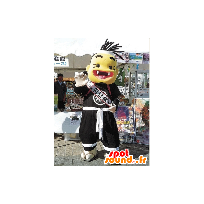 Mascot Onimaru kun samurai amarelo, branco e preto - MASFR26586 - Yuru-Chara Mascotes japoneses