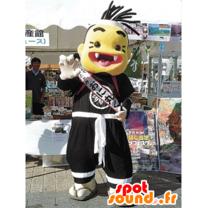 Mascot Onimaru kun, samurai yellow, white and black - MASFR26586 - Yuru-Chara Japanese mascots