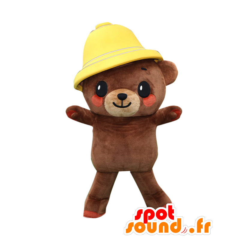 Kamikki Maskottchen, Teddybär mit einer Glocke auf dem Kopf - MASFR26587 - Yuru-Chara japanischen Maskottchen