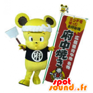 Maskot Minchu, gul mus, kock - Spotsound maskot