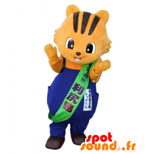 Mascot Lip-kun, orange og sort kat, tiger - Spotsound maskot