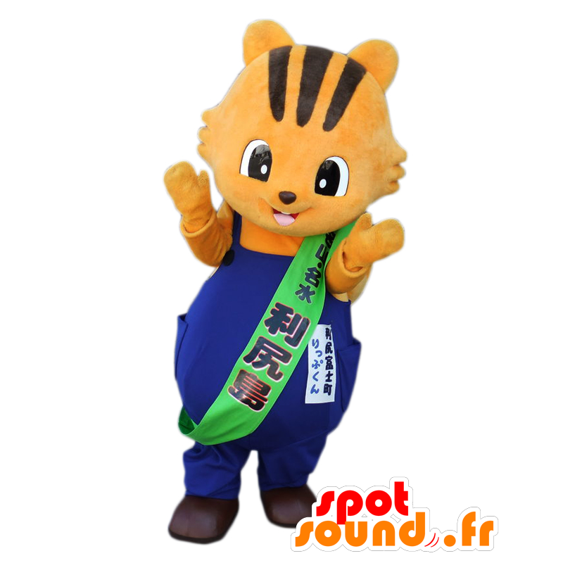 Lip-kun maskot, oransje og svart katt, tiger - MASFR26590 - Yuru-Chara japanske Mascots