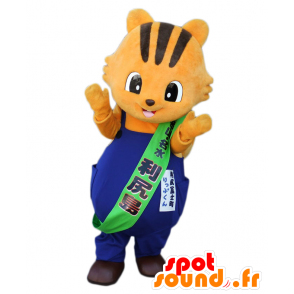 Lip-kun maskot, oransje og svart katt, tiger - MASFR26590 - Yuru-Chara japanske Mascots