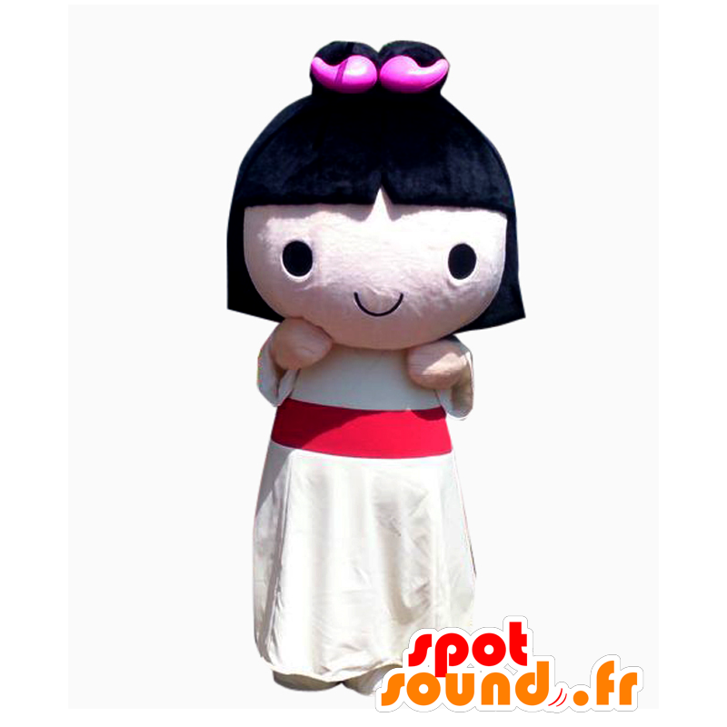 Mascot Shidamiko-chan, brunette girl with a white dress - MASFR26591 - Yuru-Chara Japanese mascots