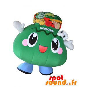 Mascotte de Komoro, de bonhomme vert avec des fruits et légumes - MASFR26595 - Mascottes Yuru-Chara Japonaises