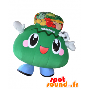 Maskot Komoro, zelený muž s ovocem a zeleninou - MASFR26595 - Yuru-Chara japonské Maskoti