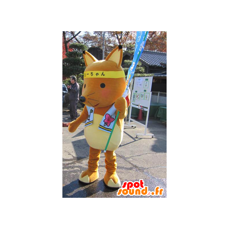 I-kun mascotte, arancio e giallo volpe, un grande successo - MASFR26596 - Yuru-Chara mascotte giapponese