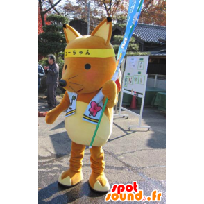 I-kun Maskottchen, orange und gelbe Fuchs, sehr erfolgreich - MASFR26596 - Yuru-Chara japanischen Maskottchen