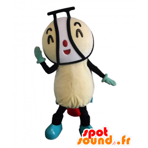 Mascotte de Ponpoko jagapi, bonhomme jaune, blanc et noir - MASFR26598 - Mascottes Yuru-Chara Japonaises