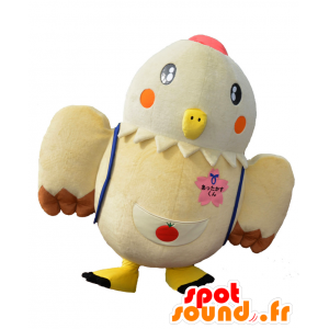 Mascotte de Lie kun, de grosse poule beige de Kamikawa - MASFR26605 - Mascottes Yuru-Chara Japonaises