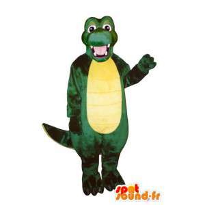 Grøn og gul krokodille kostume - Spotsound maskot kostume