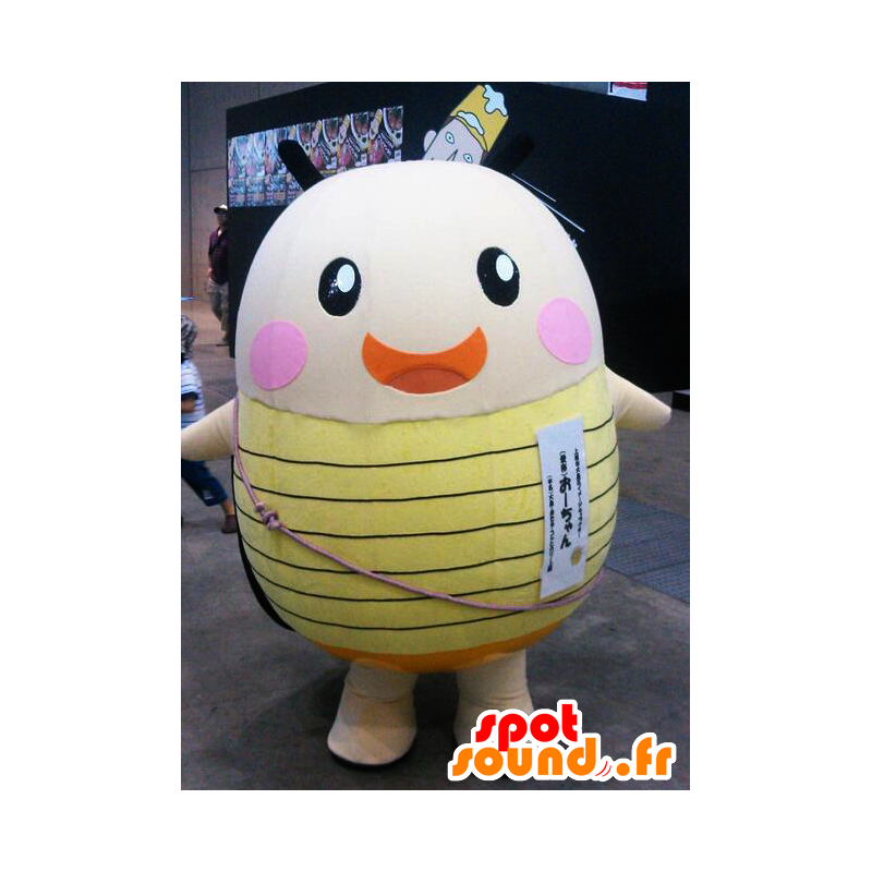 O-chan mascotte, glimworm geel en roze, reuze - MASFR26607 - Yuru-Chara Japanse Mascottes