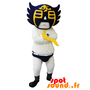 黒と黄色のマスクが付いた東京レスラーマスコット-MASFR26610-日本のゆるキャラマスコット