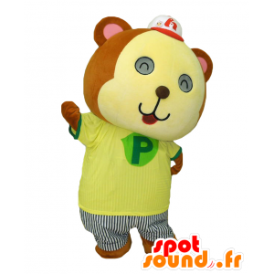 Ponta-kun mascotte, giallo e marrone orsacchiotto - MASFR26612 - Yuru-Chara mascotte giapponese