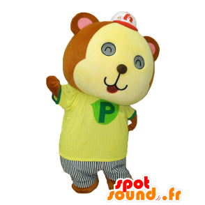 Mascotte de Ponta-kun, de nounours jaune et marron - MASFR26612 - Mascottes Yuru-Chara Japonaises