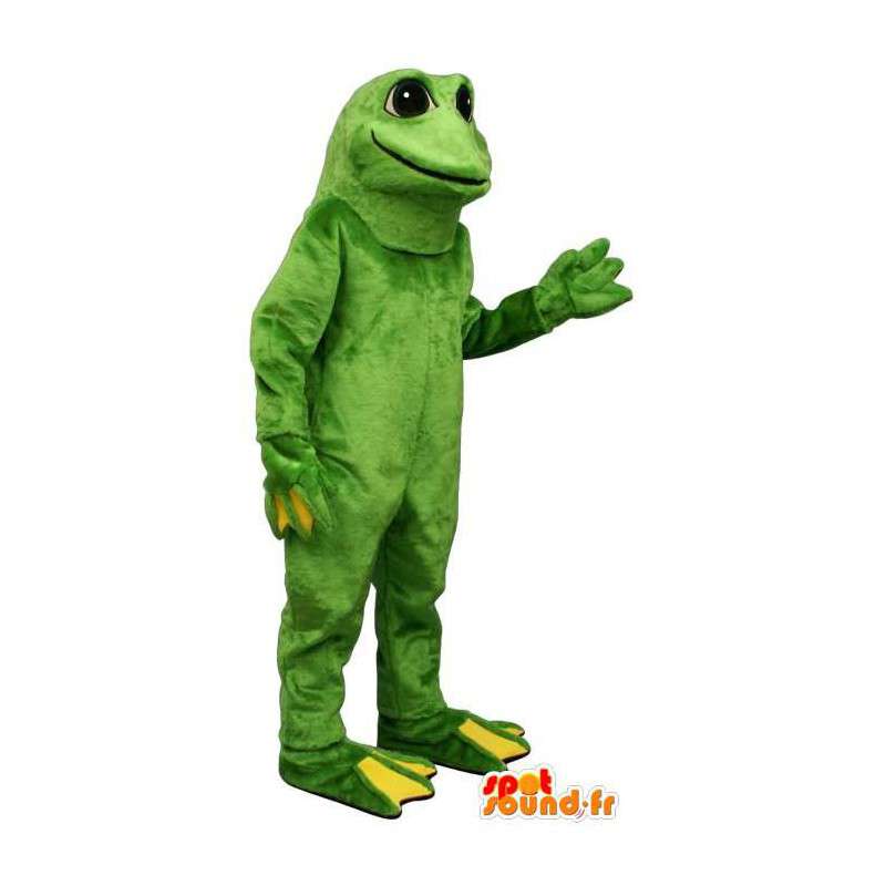 Groen en geel kikker mascotte. Frog Suit - MASFR006949 - Kikker Mascot