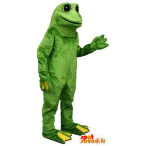 Groen en geel kikker mascotte. Frog Suit - MASFR006949 - Kikker Mascot