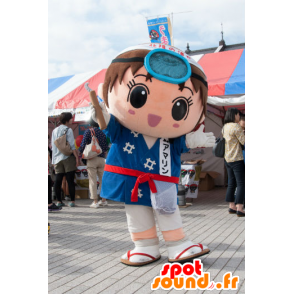 Amarin mascotte, ragazzo in blu kimono - MASFR26623 - Yuru-Chara mascotte giapponese