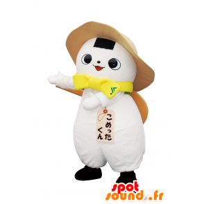 Maskot Zřídka kun, bílý muž s kloboukem - MASFR26628 - Yuru-Chara japonské Maskoti