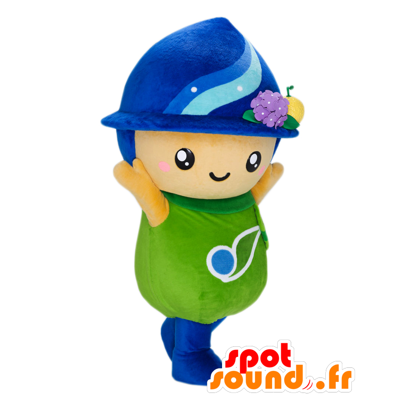 Mascotte Sagamihara, ragazzo vestito in verde con un cappello - MASFR26630 - Yuru-Chara mascotte giapponese