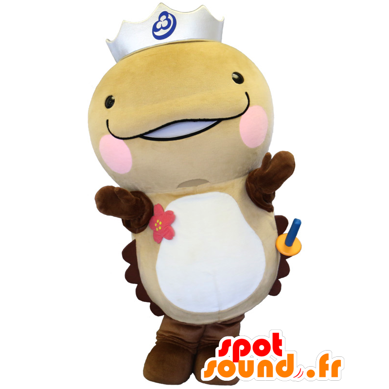 Mascot Oonan Shaw beżowy brązowy i zwierząt, z koroną - MASFR26635 - Yuru-Chara japońskie Maskotki
