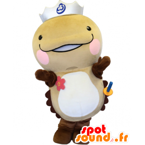 Mascot Oonan Shaw, beige und braun Tier, mit einer Krone - MASFR26635 - Yuru-Chara japanischen Maskottchen