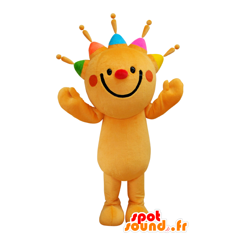 Mascot Jaffe-kun, oranžové slunce, s barevnými paprsky - MASFR26636 - Yuru-Chara japonské Maskoti