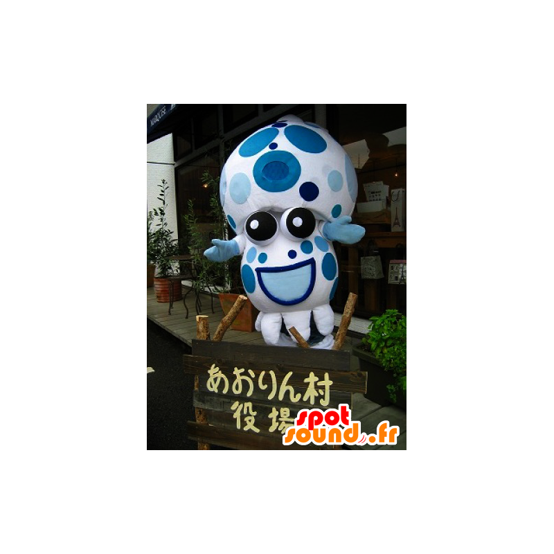 Aorinmura maskot, vit manet med blå prickar - Spotsound maskot