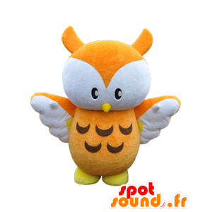 Mascot Toshima Nanamaru, orange og hvid ugle - Spotsound maskot