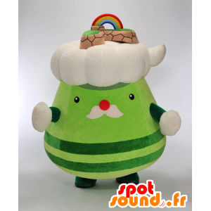 Takeji maskot - Grøn maskot med en hvid sky - Spotsound maskot