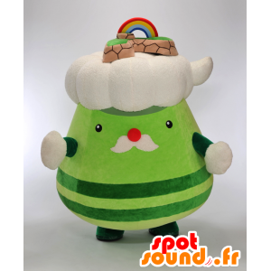 Takeji maskot - zelený maskot s bílý mrak - MASFR26641 - Yuru-Chara japonské Maskoti