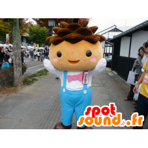 Mascot Kasabo, liten gutt med blå kjeledress - MASFR26643 - Yuru-Chara japanske Mascots