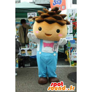 Mascot Kasabo, liten gutt med blå kjeledress - MASFR26643 - Yuru-Chara japanske Mascots