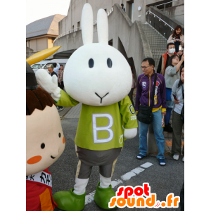 Mascot Banku, White Rabbit, Sport - MASFR26644 - Yuru-Chara japanischen Maskottchen