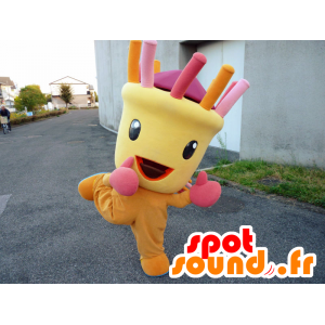 Mascot Eppy, geel en oranje man met geverfd haar - MASFR26647 - Yuru-Chara Japanse Mascottes