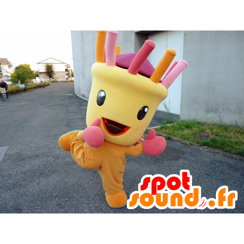 Mascot Eppy, gult og oransje mann med farget hår - MASFR26647 - Yuru-Chara japanske Mascots