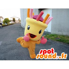 Mascotte Eppy, l'uomo giallo e arancione per capelli colorati - MASFR26647 - Yuru-Chara mascotte giapponese