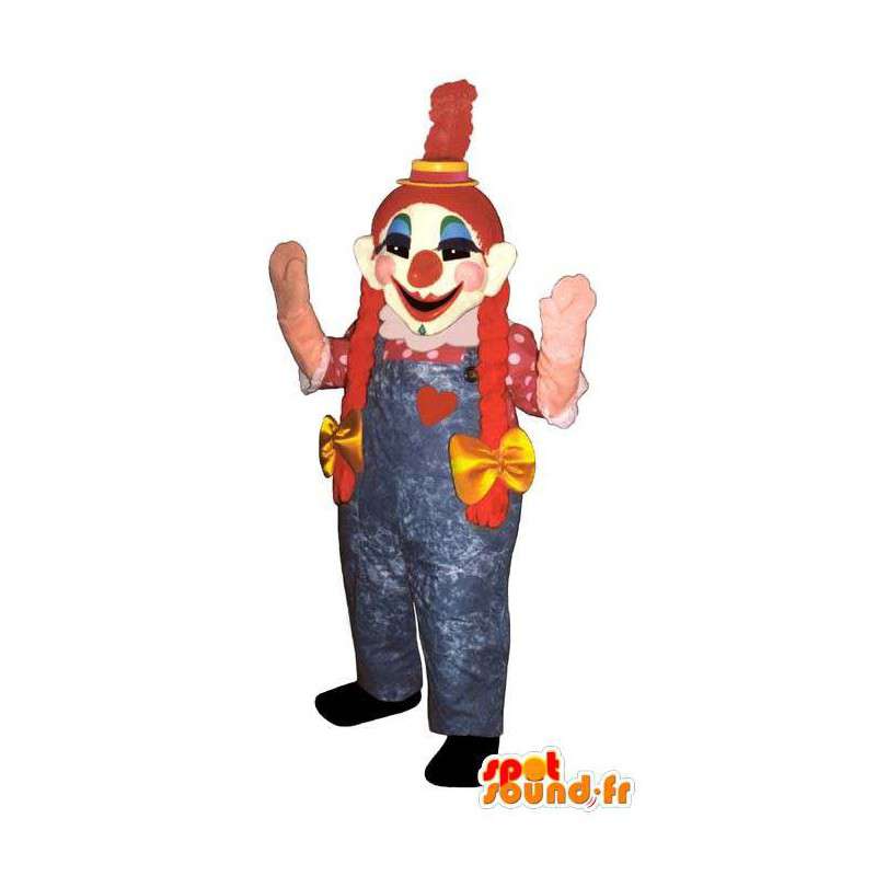 Kvinnlig clownmaskot. Flickans clowndräkt - Spotsound maskot