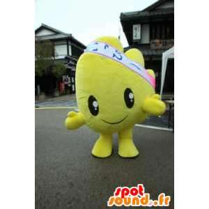 Mascot Ippy, gele mens, in de vorm van E - MASFR26650 - Yuru-Chara Japanse Mascottes