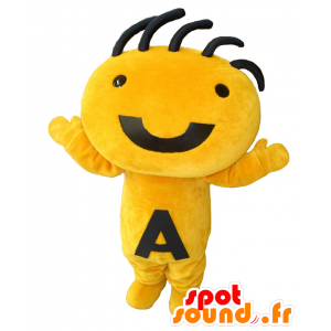 Mascot Sumairu KUN, oranssi ja musta mies, pelkkää hymyä - MASFR26652 - Mascottes Yuru-Chara Japonaises