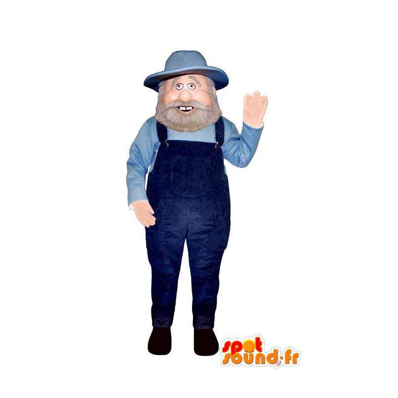 Old Man Mascot blauwe outfit - MASFR006954 - man Mascottes