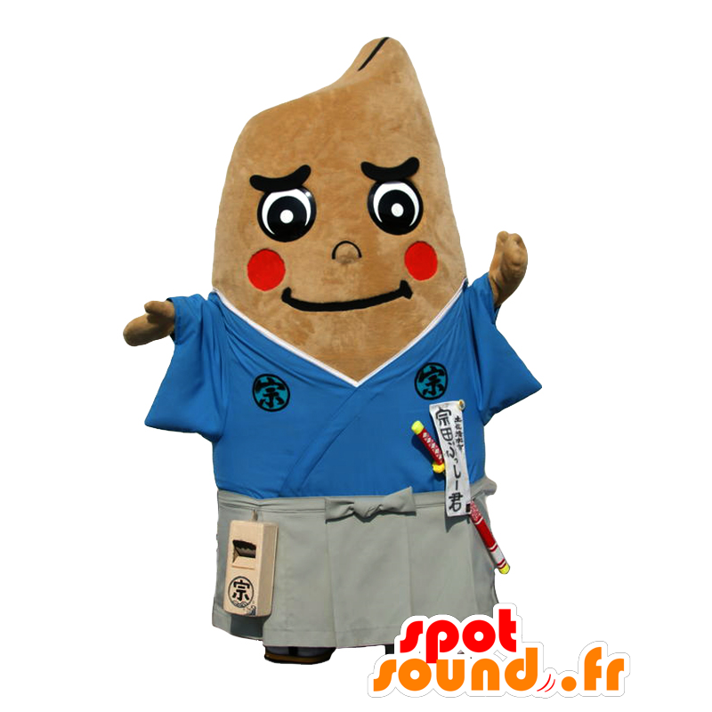 Bushy mascot Sota-kun, brown man, dressed in samurai - MASFR26656 - Yuru-Chara Japanese mascots