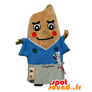 Mascotte de Sota Bushy-kun, bonhomme marron, habillé en samouraï - MASFR26656 - Mascottes Yuru-Chara Japonaises