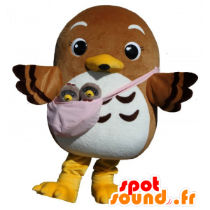 Grey-faced mascot Satchan Buzzard, buzzard brown and white - MASFR26659 - Yuru-Chara Japanese mascots