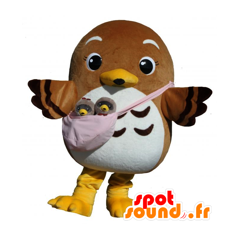 Mascotte de Grey-faced Buzzard Satchan, buse marron et blanche - MASFR26659 - Mascottes Yuru-Chara Japonaises