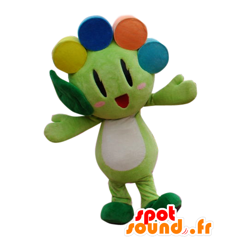 Mascotte van de NAVO, groene bloem, oranje, geel en blauw - MASFR26660 - Yuru-Chara Japanse Mascottes